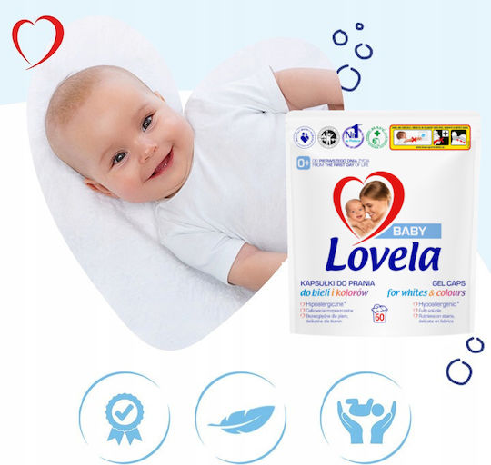 Lovela Baby Laundry Detergent for Whites Sensitive and Colored Clothes 36 Capsules