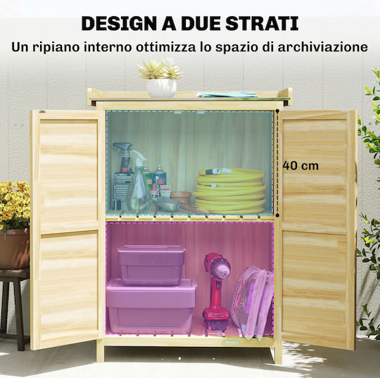 Double-leaf Wooden Cabinet 71.5x39x95 cm