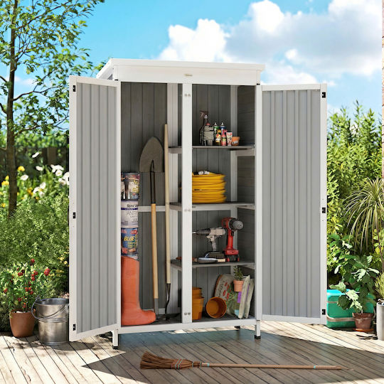 Double-leaf Wooden Outdoor Storage Cabinet 94x43x166 cm