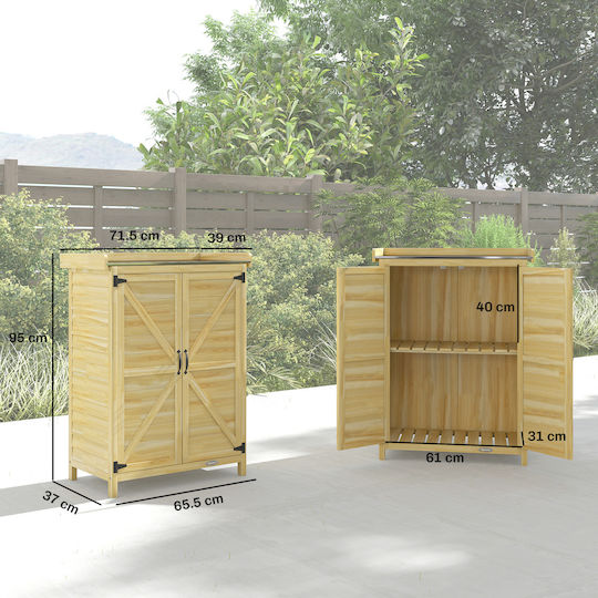 Double-leaf Wooden Cabinet 71.5x39x95 cm