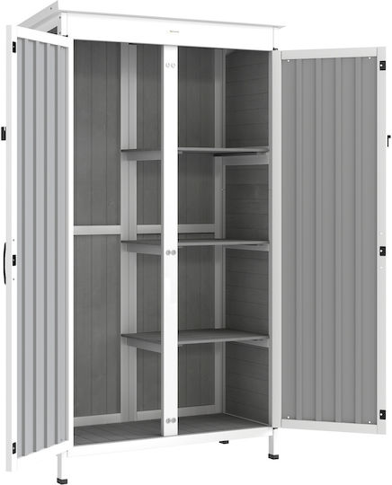 Double-leaf Wooden Outdoor Storage Cabinet 94x43x166 cm