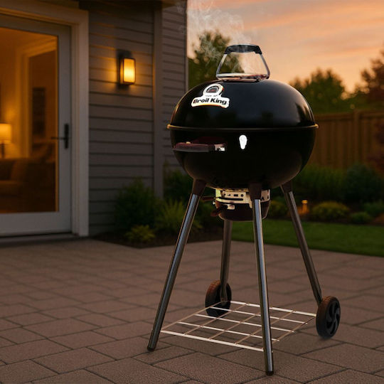 Broil King Rostfreier Stahl Holzkohlegrill Kessel mit einem Deckel und Thermometer 57x57cm