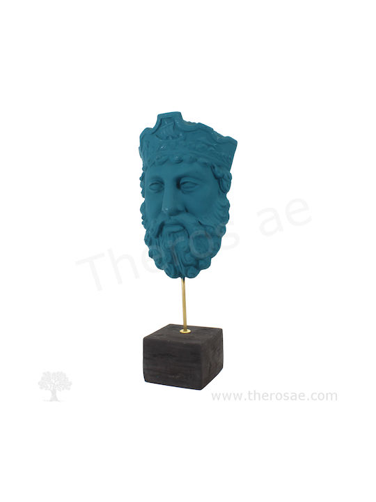 Mască A Lui Poseidon Ceramică 12.5 X 7 X 28.3 Cm Petrol