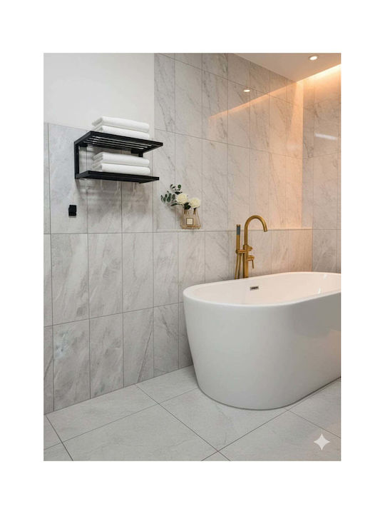 SteweHome Метална Етажерка За Баня 45x27x20см Черна