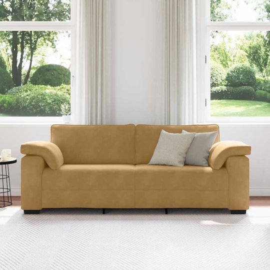Canapea Cu Trei Locuri Din Catifea Maro 220x77x82cm