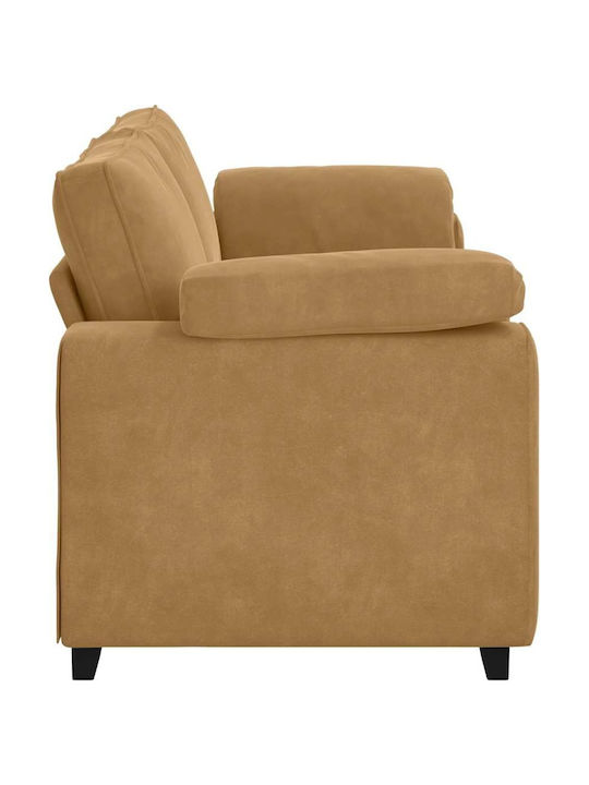 Three-Seater Velvet Brown Couch 220x77x82cm
