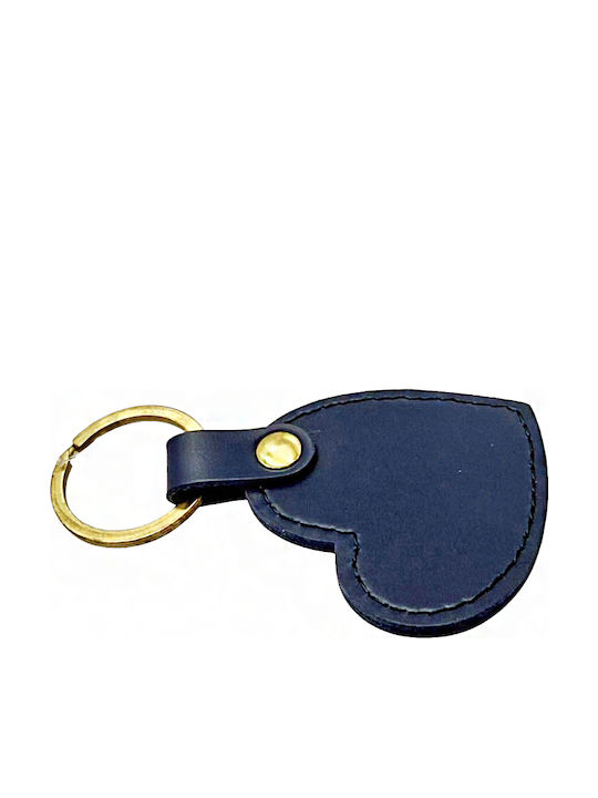 9-10 Leather Heart Keyring Savil Μπλε