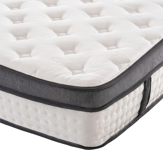 Rayven Pat Single Metalic Stejar Dirty cu Plăci & Saltea 90x190cm