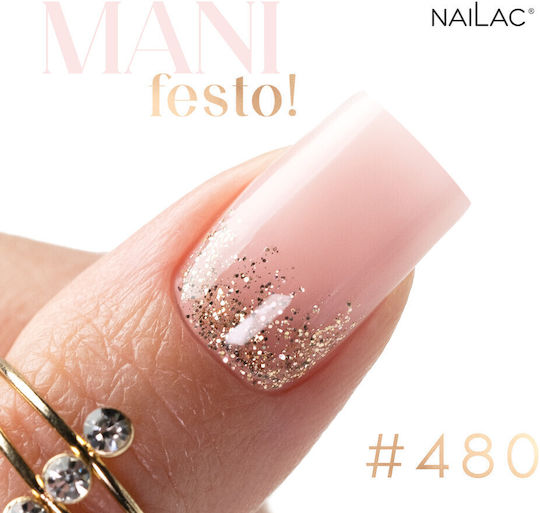 NaiLac Ημιμόνιμο Βερνίκι Νυχιών #480 με Glitter 7ml