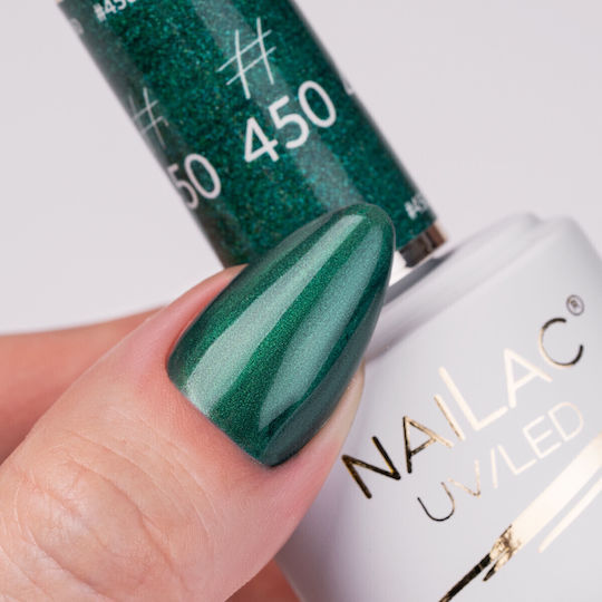 NaiLac Ημιμόνιμο Βερνίκι Νυχιών #450 με Glitter 7ml