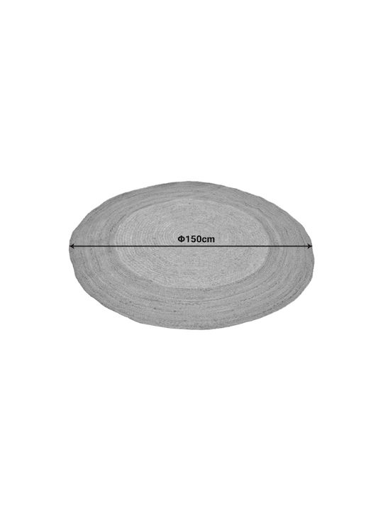 Pakketo Nebon Handmade Round Summer Rug from Jute Blue Φ150cm
