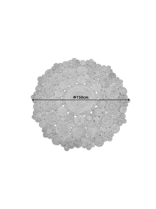 Pakketo Handmade Round Summer Rug from Jute Natural Shade Φ150cm