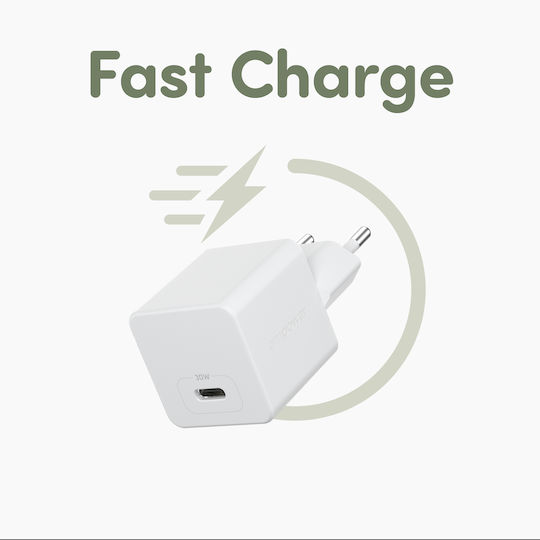 Empower by PanzerGlass Ladegerät ohne Kabel GaN mit USB-C Anschluss 30W Stromlieferung Weißs (EM52411)