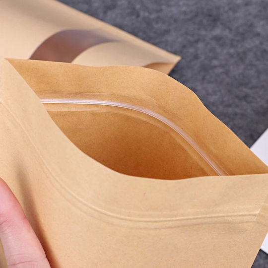 Doypack Eco Paper Bag Without Window 130x70x225 Mm 500 Ml 25 Pieces