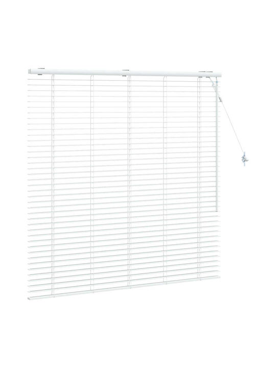 vidaXL Jalousie Sonnenschutz Hölzernes in Weißes Farbe P125xH130cm