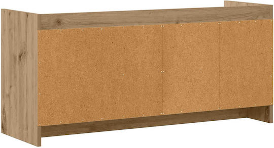 TV Stand Metal & Oak Wood L102xW33xH47cm
