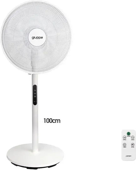 Gruppe Πολυμορφικός Ανεμιστήρας 60W Διαμέτρου 45cm με Τηλεχειριστήριο Λευκός