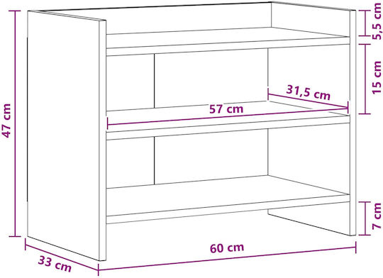 TV-Ständer Schwarz Dürre M60xP33xH47cm