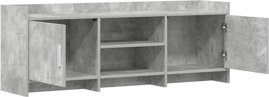TV-Ständer aus Metall & Holz Grau Beton M130xT33xH47cm
