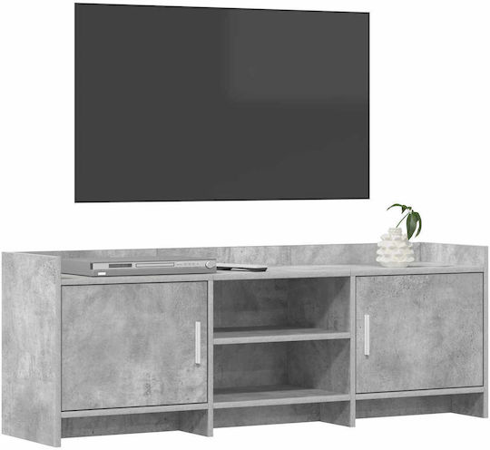 TV-Ständer aus Metall & Holz Grau Beton M130xT33xH47cm
