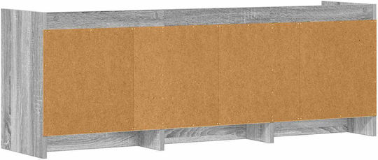 TV-Ständer aus Metall & Holz Grau Sonoma M130xT33xH47cm