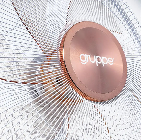 Gruppe Ανεμιστήρας Ορθοστάτης 70W Διαμέτρου 45cm White Gold