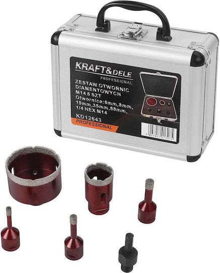 Kraft & Dele Set Hole Saws Dry Cutting with Diameter from 6mm to 68mm