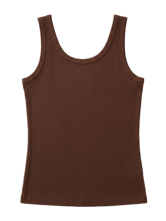 Women's Sleeveless Brown Blouse
