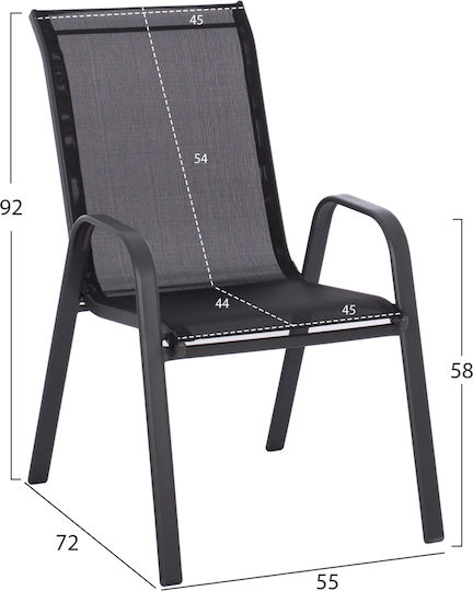 Set Dining de Exterior 3 Piese Negru