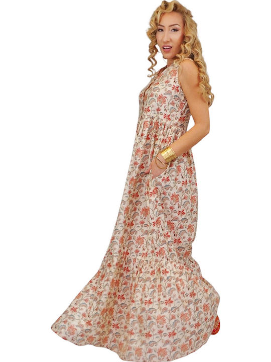 Καλοκαιρινό Maxi Σεμιζιέ Φόρεμα Floral