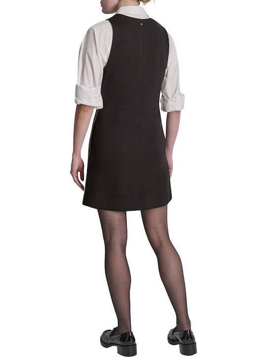 Rochie De Seară Mini Din Piele Neagră