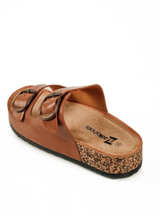 Damen Flache Sandalen Tabac Braun