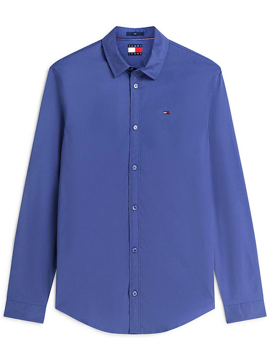 Long Sleeve Denim Shirt in Narrow Fit Blue