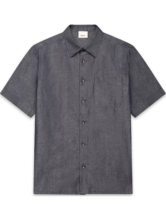 Cămașă Denim cu Mâneci Scurte Regular Fit Gri