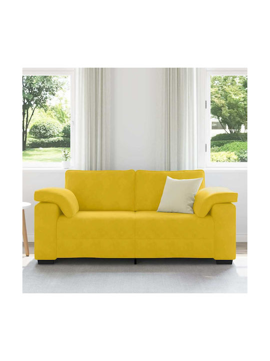 Γωνιακός Καναπές Βελούδινος Κίτρινος 180x77x82εκ.