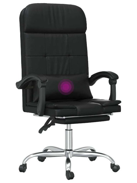 vidaXL Massage Office Chair with Recline Black