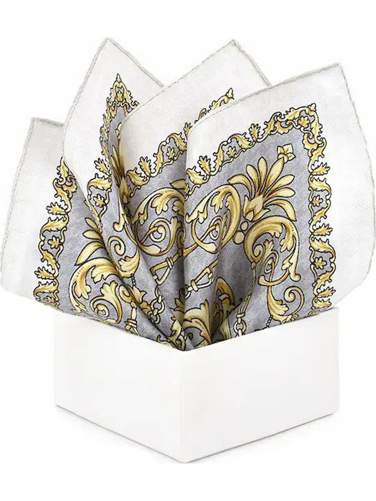 Men's Silky White Handkerchief