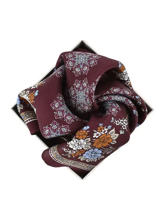 Men's Silky Burgundy Handkerchief