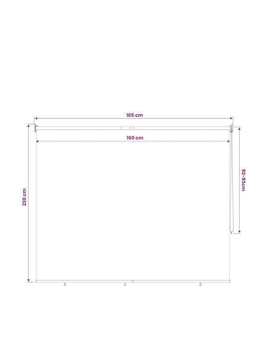 vidaXL Πλαϊνό Ρολό Σκίασης Βεράντας με Led Καφέ 1.6x2.3m