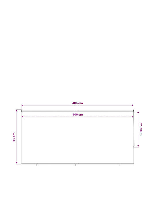 vidaXL Rola De Protecție Solară Sideway Pentru Terasă Cu LED Albastră 4.05x1.4m