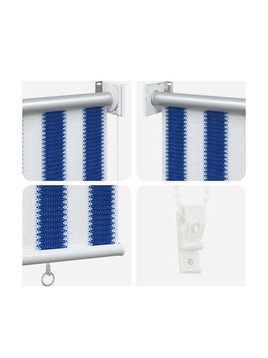 vidaXL Πλαϊνό Ρολό Σκίασης Βεράντας με Led Μπλε 3.05x2.3m