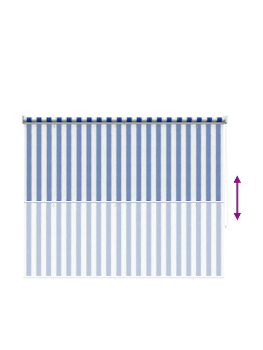 vidaXL Rola De Protecție Solară Sideway Pentru Terasă Cu LED Albastră 2.25x2.3m