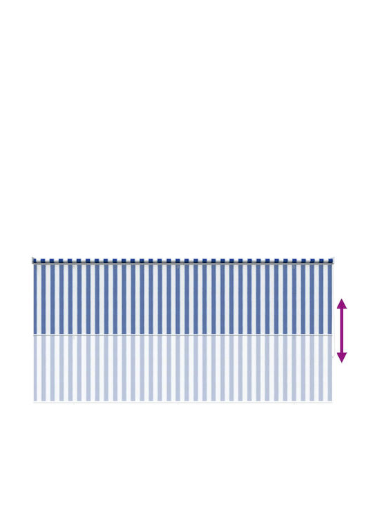 vidaXL Seitliches Sonnenschirm-Rolle für Terrasse mit blauen LEDs 2,45x2,3m