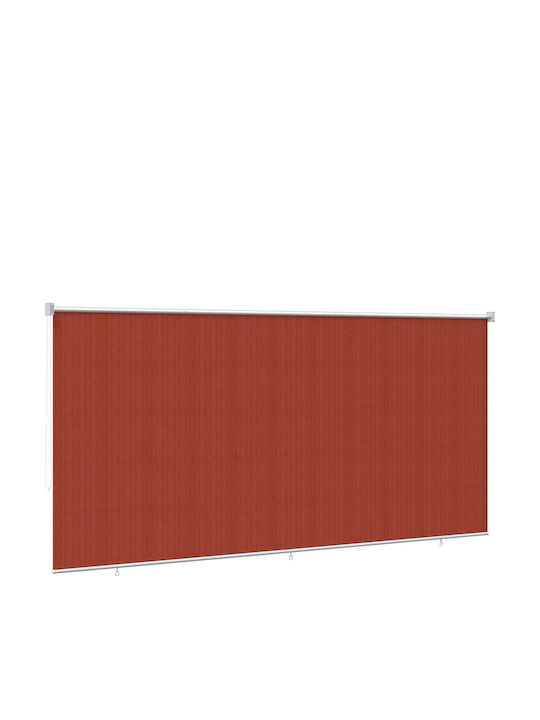 vidaXL Seitliches Sonnenschirm-Rolle für Terrasse mit LEDs Orange 4x2.3m