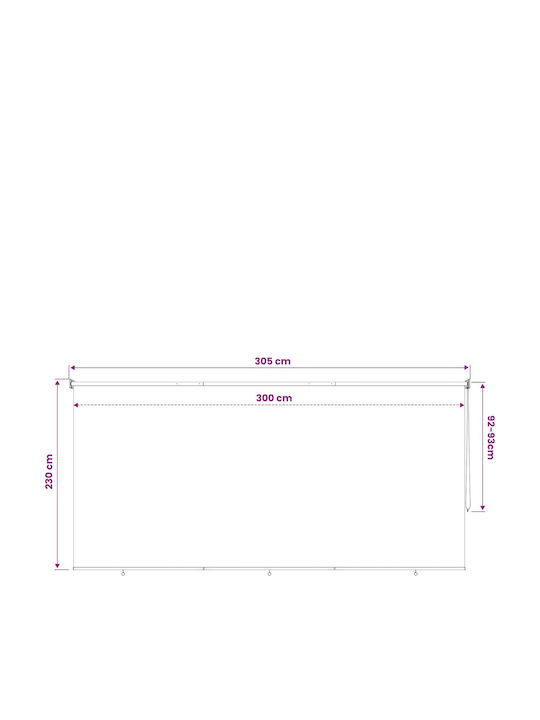 vidaXL Πλαϊνό Ρολό Σκίασης Βεράντας με Led Καφέ 3x2.3m