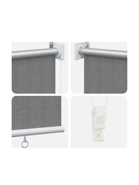 vidaXL Πλαϊνό Ρολό Σκίασης Βεράντας με Led Γκρι 2.2x1.4m