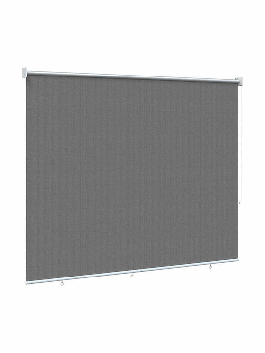 vidaXL Seitliches Sonnenschirm-Rolle für Terrasse mit LEDs Grau 2,2x1,4m