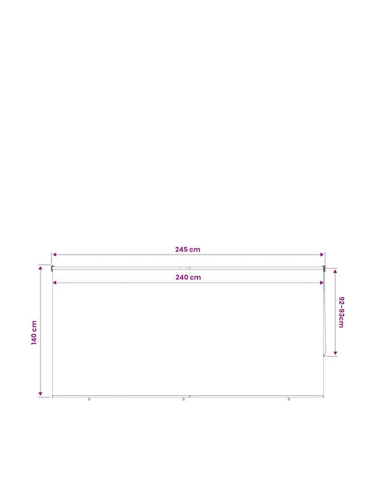 vidaXL Странична Роло Щора За Тераса С LED Синя 2.45x1.4m
