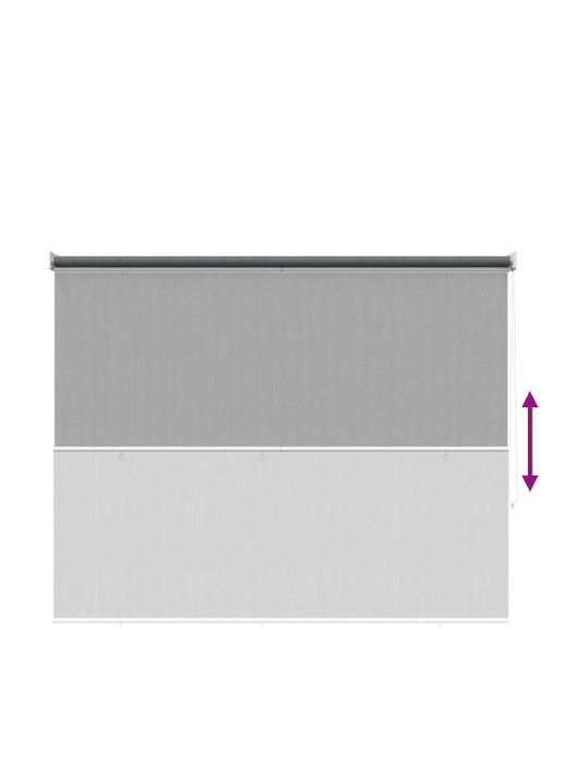 vidaXL Seitliches Sonnenschirm-Rolle für Terrasse mit LEDs Grau 1,6x2,3m