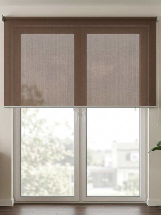 vidaXL Πλαϊνό Ρολό Σκίασης Βεράντας με Led Καφέ 1.8x2.3m